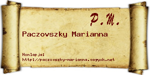 Paczovszky Marianna névjegykártya