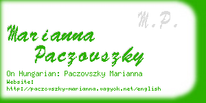 marianna paczovszky business card